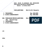 Tarif Layanan Rsud Dr. Adnaan WD Payakumbuh Peraturan Walikota Payakumbuh Nomor: 12 Tahun 2013