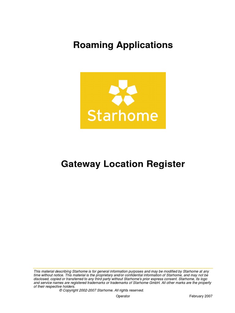Gateway Location Register Product Description V500 | PDF | Roaming ...