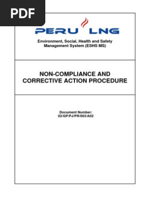 Non Compliance Corrective Action Procedure