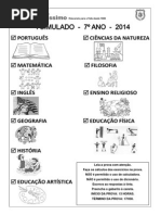 I Simulado 7ºs Anos (2014)