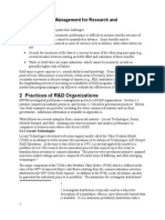 2 Practices of R&D Organizations: 1.1 Performance Management For Research and Development