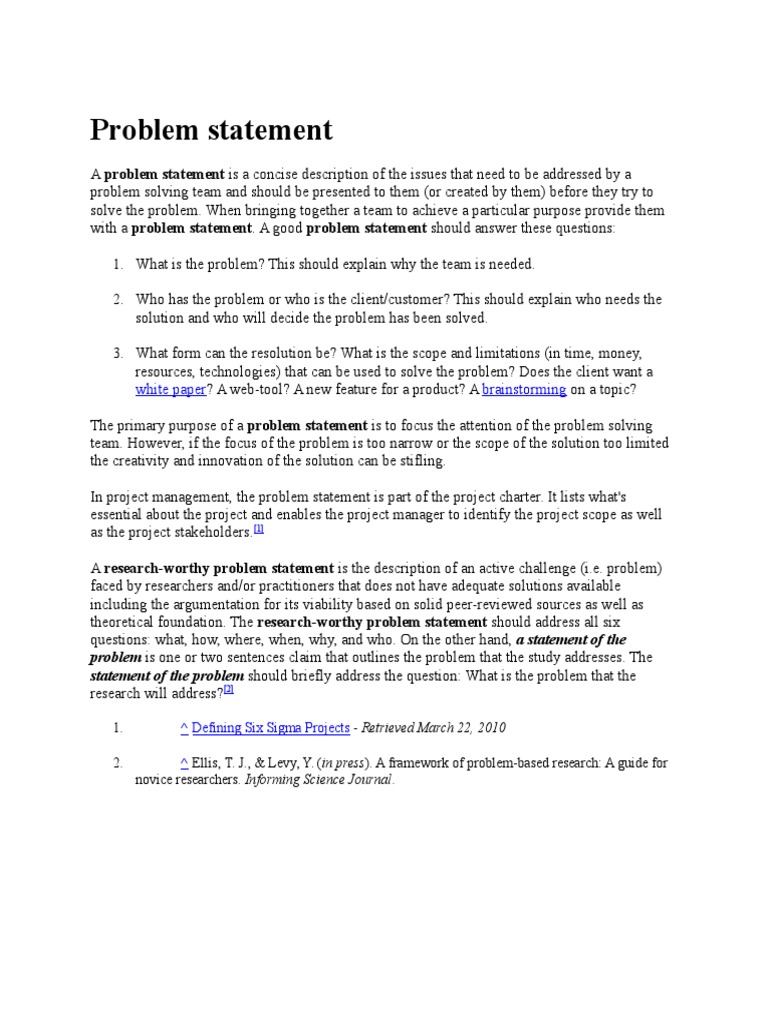 Crafting Effective Problem Statements | PDF | Career & Growth | Self ...
