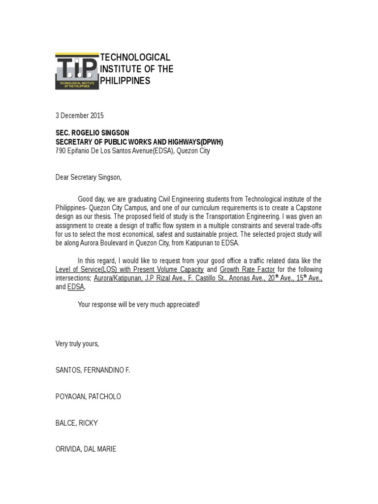 application letter for dpwh sample