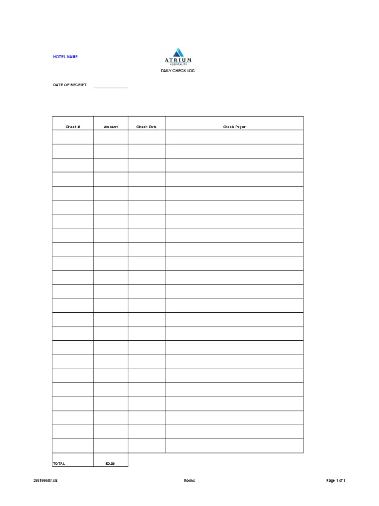 Acctg Cash004 11-15 - Check Log | PDF