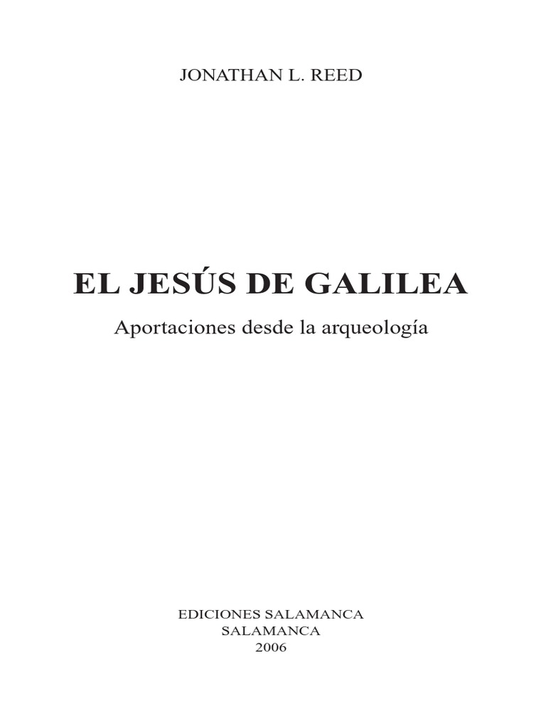 El Jesus De Galilea Pdf Arqueología Jesús