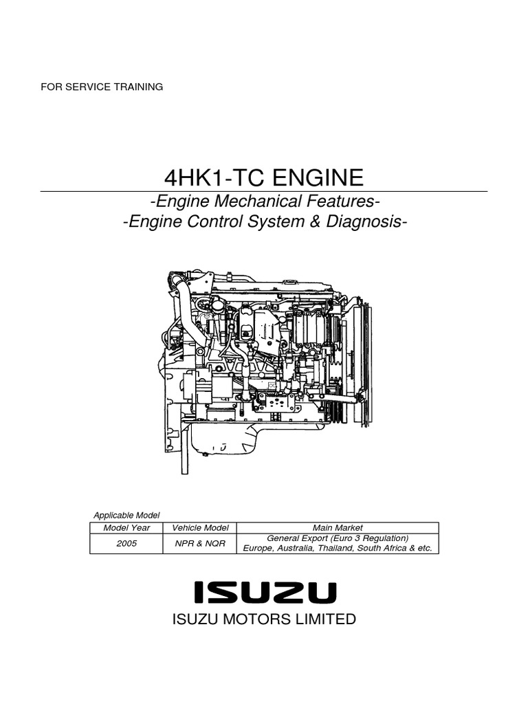 127404528 Npr Manual y Diagrama Motor Isuzu 729 4hk1 Training PDF