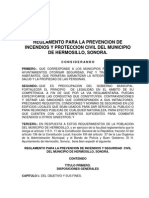 Reglamento para La Prevencion y Seguridad Civil Del Municipio de Hermosillo