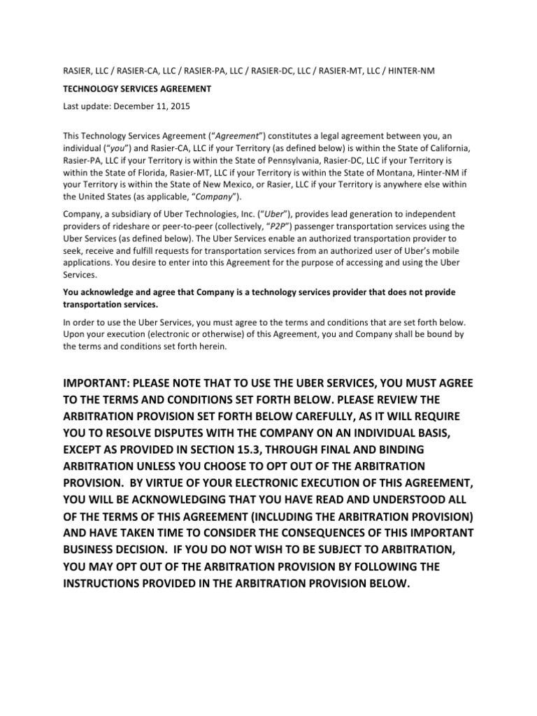 Uber Driver Agreement | PDF | Insurance | Indemnity