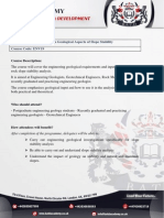 Short Course in Geological Aspects of Slope Stability