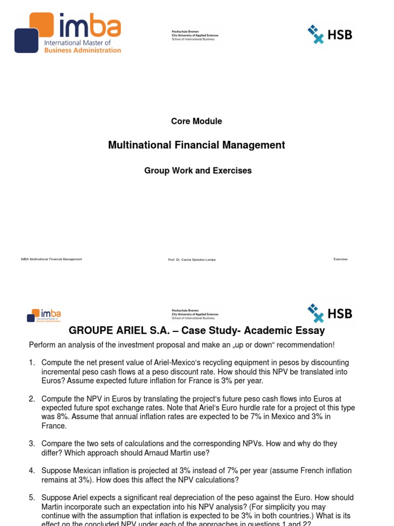Multinational Financial Management Case Study | PDF | Finance & Money ...
