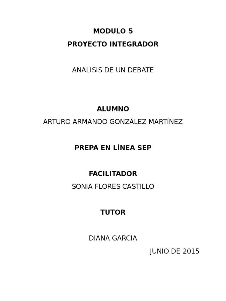 Proyecto Integrador Modulo 5 Pdf Grupo Intergubernamental De