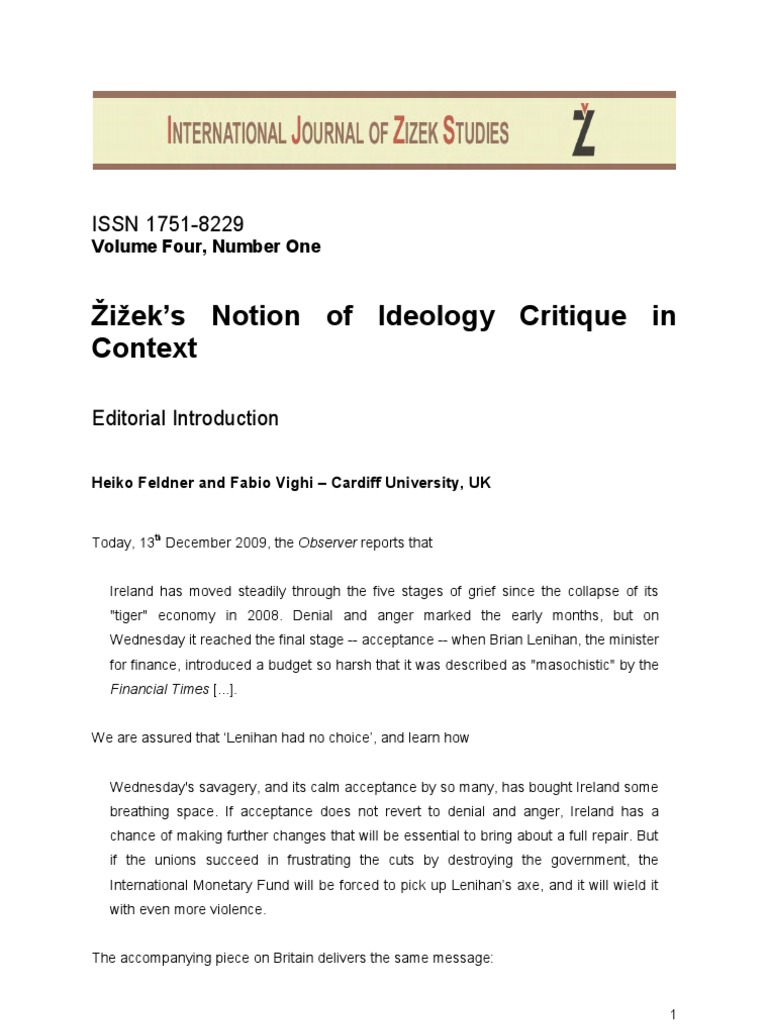 Slavoj Žižek and Ideology Document Cover