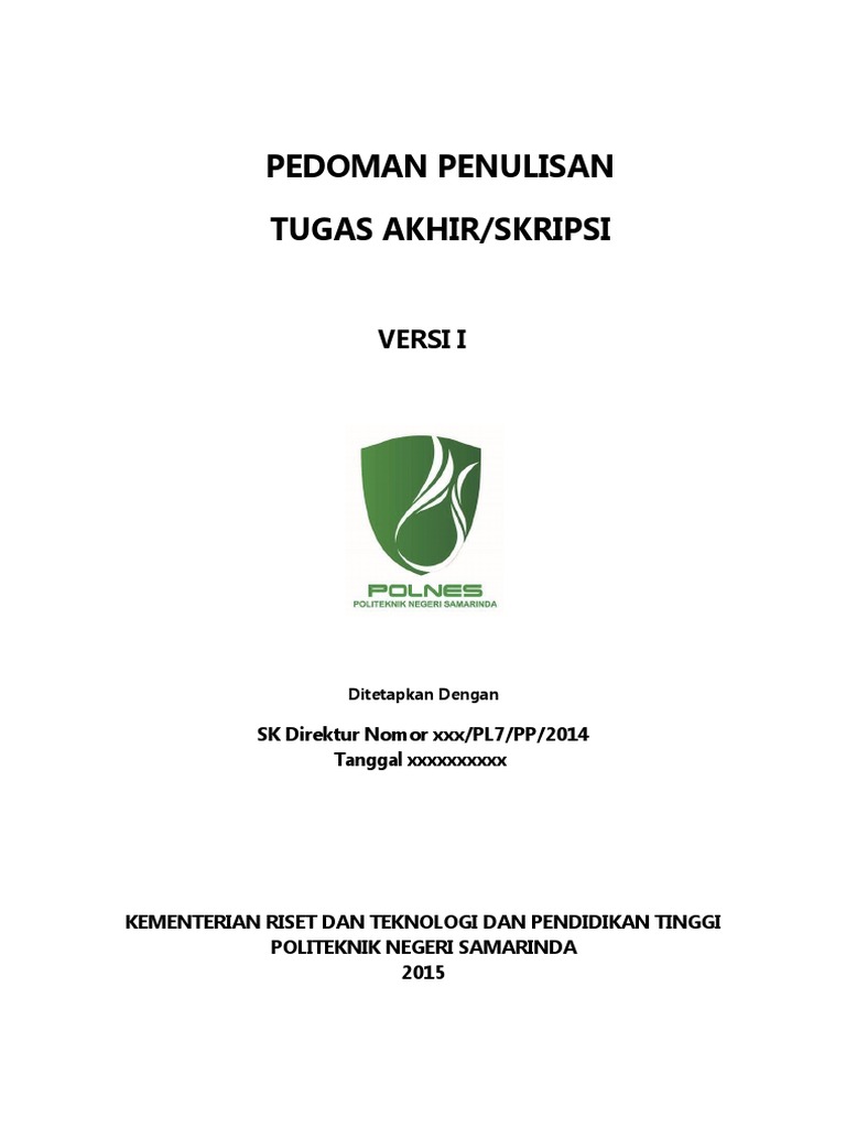 Pedoman Penulisan Tugas Akhir Polnes | PDF | Karier & Perkembangan