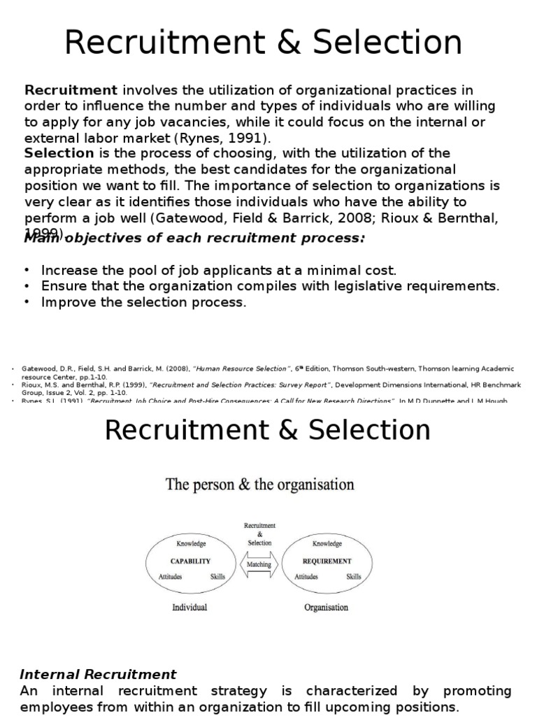 Recruitment and Selection Training Overview | PDF | Recruitment ...