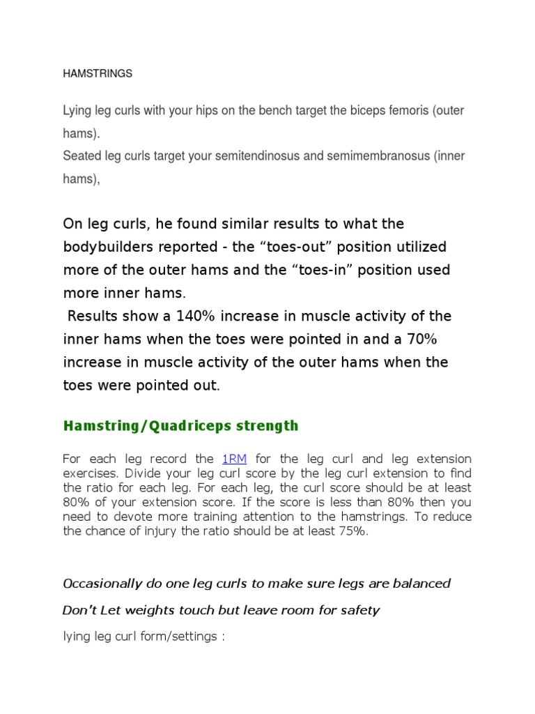 Optimizing Hamstring Workouts | PDF | Cooking, Food & Wine | Self ...