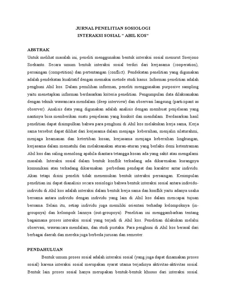 Jurnal Sosiologi