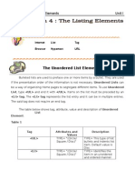 listing elements in html