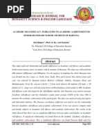 Download ACADEMIC SELF-EFFICACY IN RELATION TO ACADEMIC ACHIEVEMENT OF SENIOR SCHOOL STUDENTS OF HARYANA by scholarlyresearchj SN293078809 doc pdf