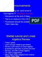 Mat Lab Tutorial and Linear Algebra Review