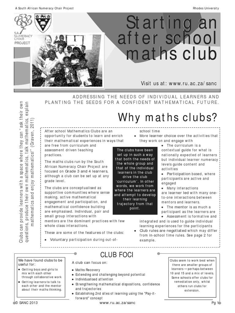 How To Start A Club PDF Curriculum Mentorship