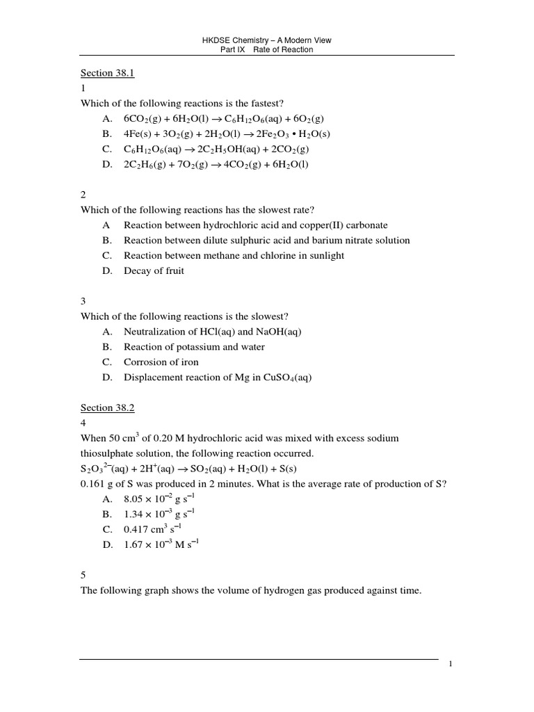 MCQ PDF Catalysis Reaction Rate