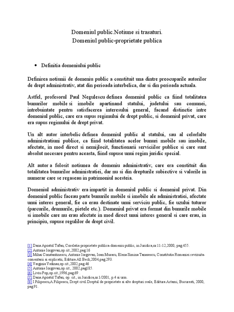 Domeniul Public Domeniu Public Propritate Publica Referat