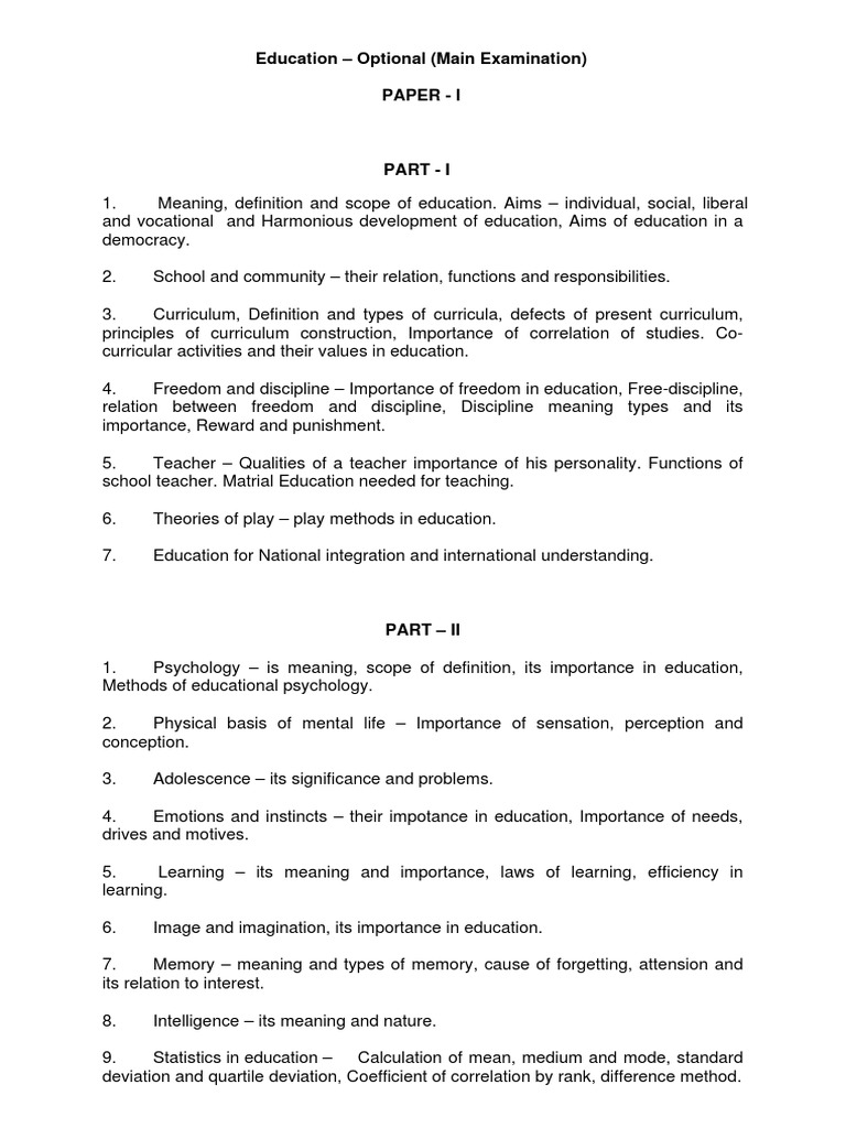 MPSC Education Officer Syllabus Overview | PDF
