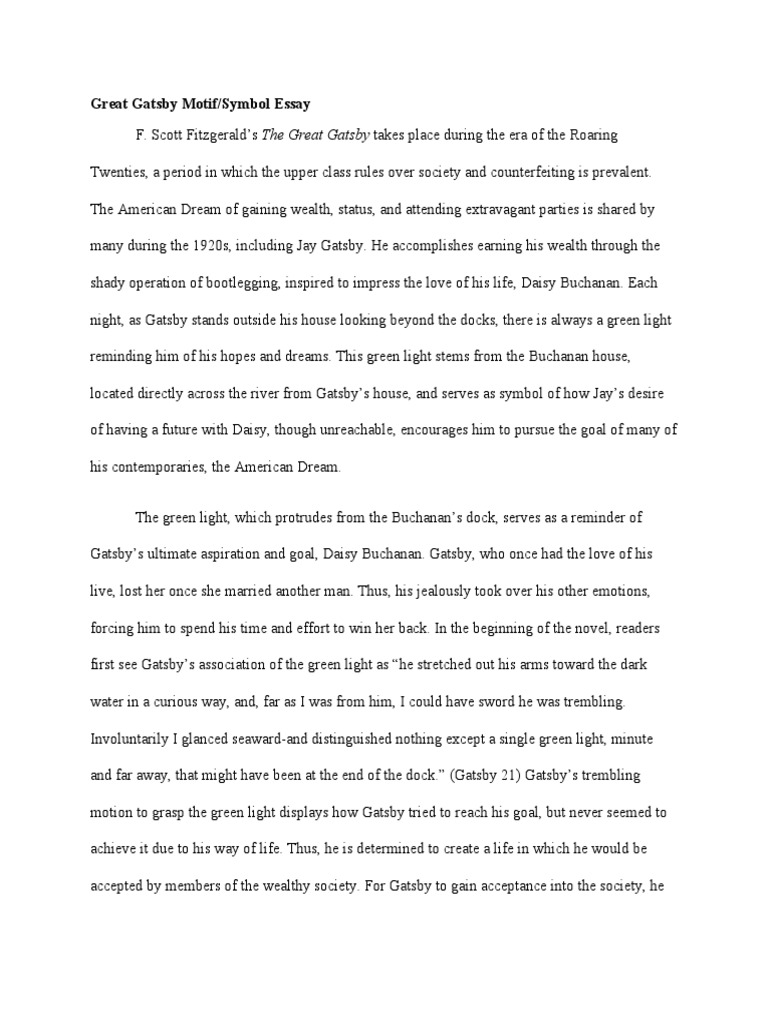 Gatsby Essay The Great Gatsby Fiction & Literature