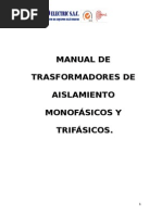 Manual de Transformadores de Aislamiento Monofásicos y Trifásicos.