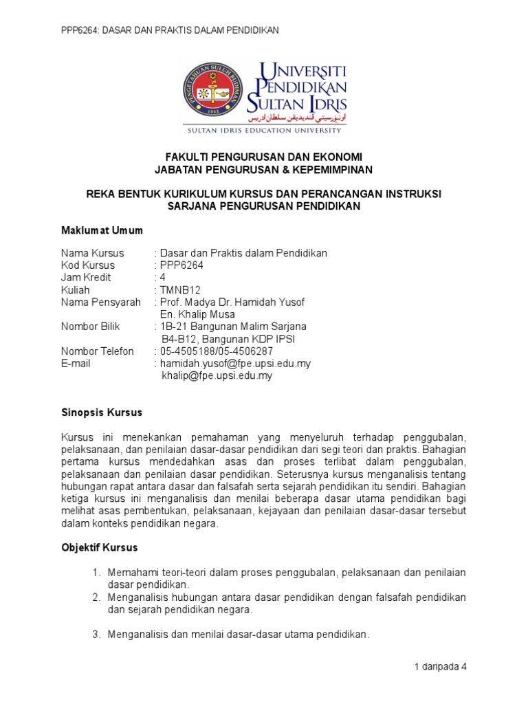 Ri Ppp6264 Dasar Dan Praktis Dalam Pendidikan 2 Pdf