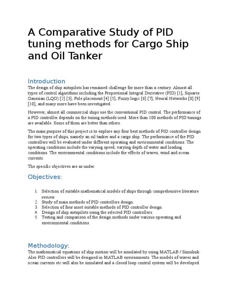 Comparing PID Tuning Methods for Ship Autopilots A Study of Four