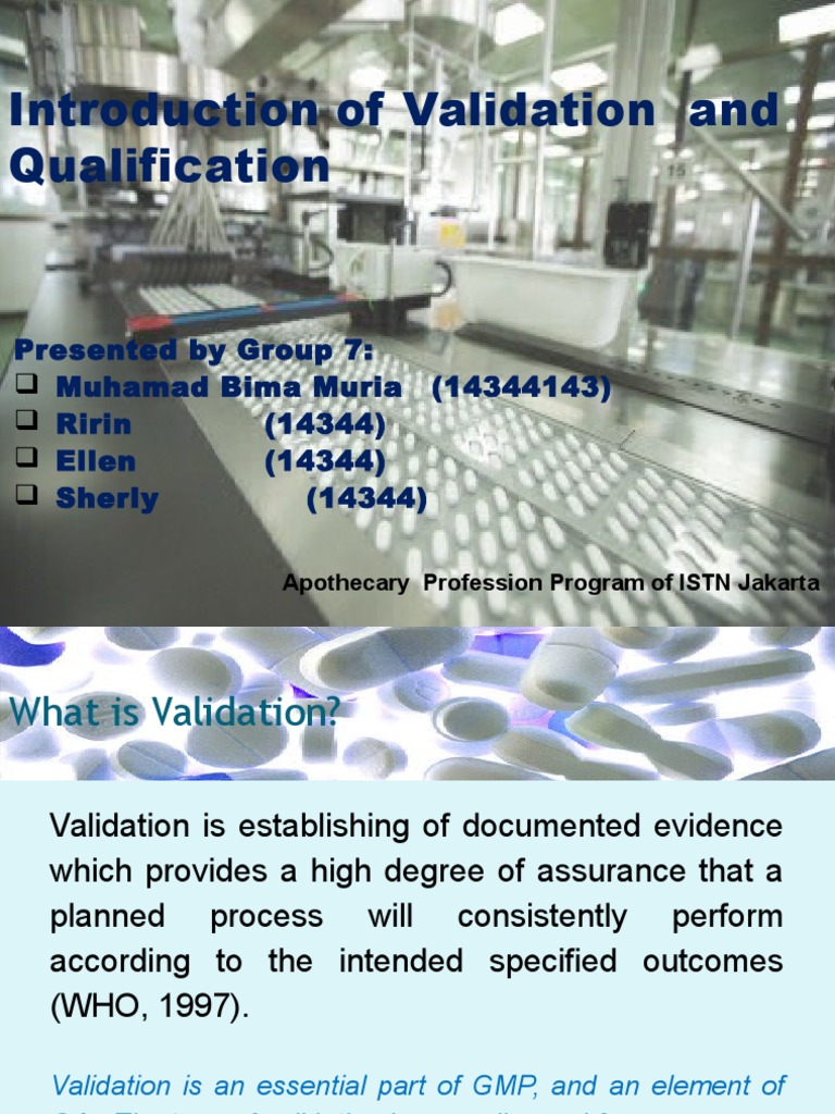 Validation and Qualification Overview | PDF | Verification And ...