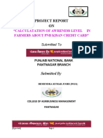 Project Report ON: "Calculatation of Awreness Level in Farmers About PNB Kisan Credit Card"