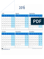 Calendario 2016 2o Semestre