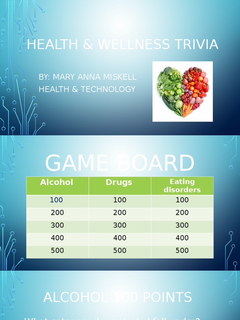 Health & Wellness Trivia Game | PDF | Alcoholic Drinks | Eating Disorder
