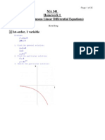 MA 341 Homework 1 (Homogeneous Linear Differential Equations)