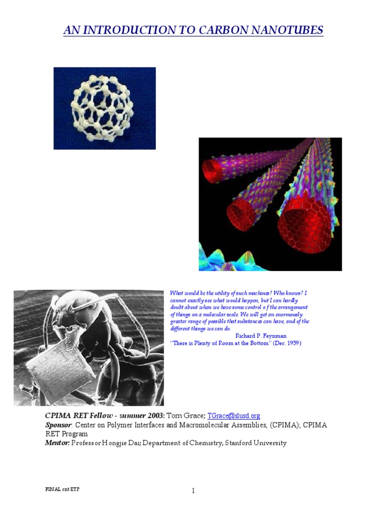 Introduction to Carbon Nanotubes for Students | PDF | Carbon Nanotube ...