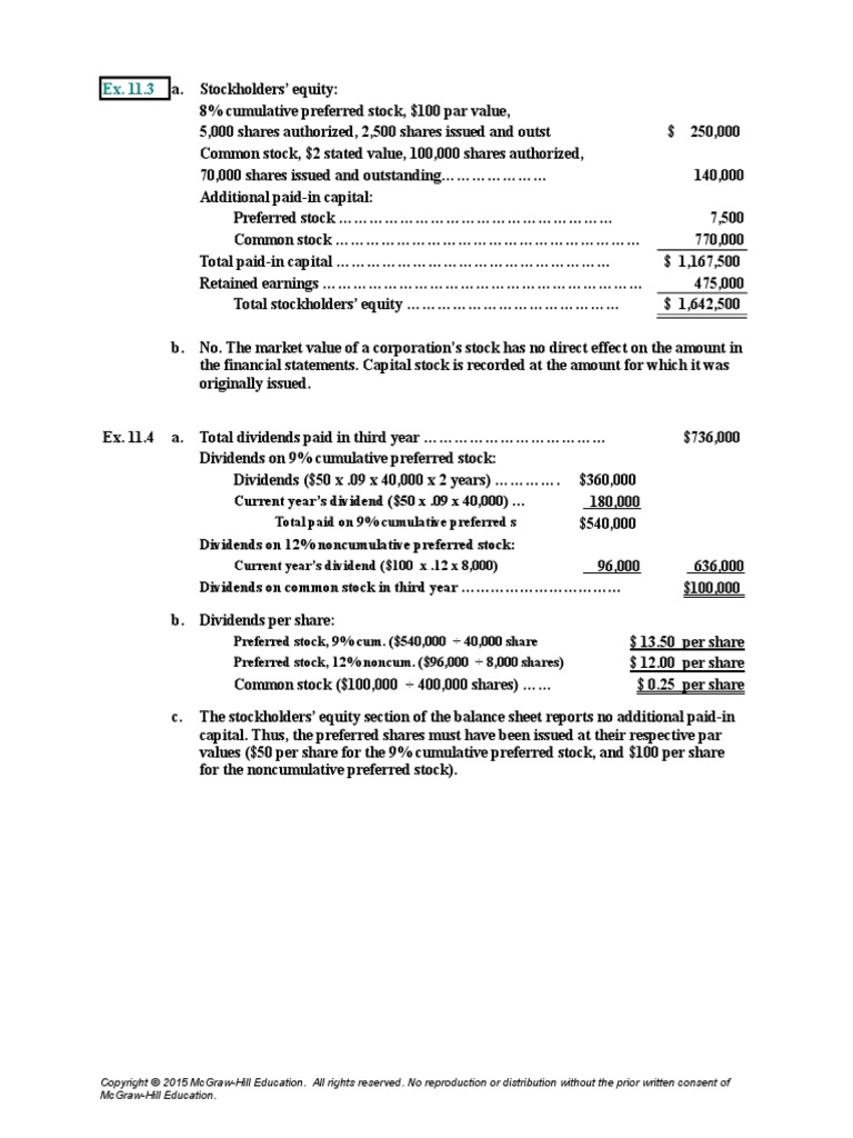 Accounting Solutions | PDF | Preferred Stock | Retained Earnings