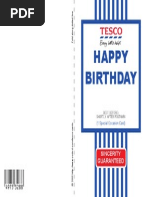 Tesco Value Happy Birthday