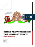 Getting What You Need From Your University Website: Usability Testing