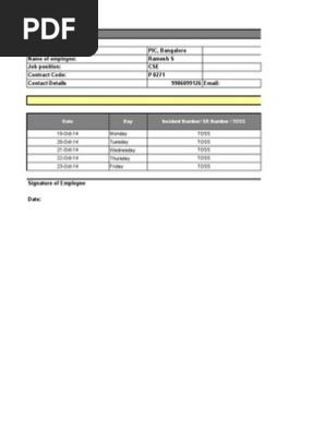 Timesheet Ramesh S October