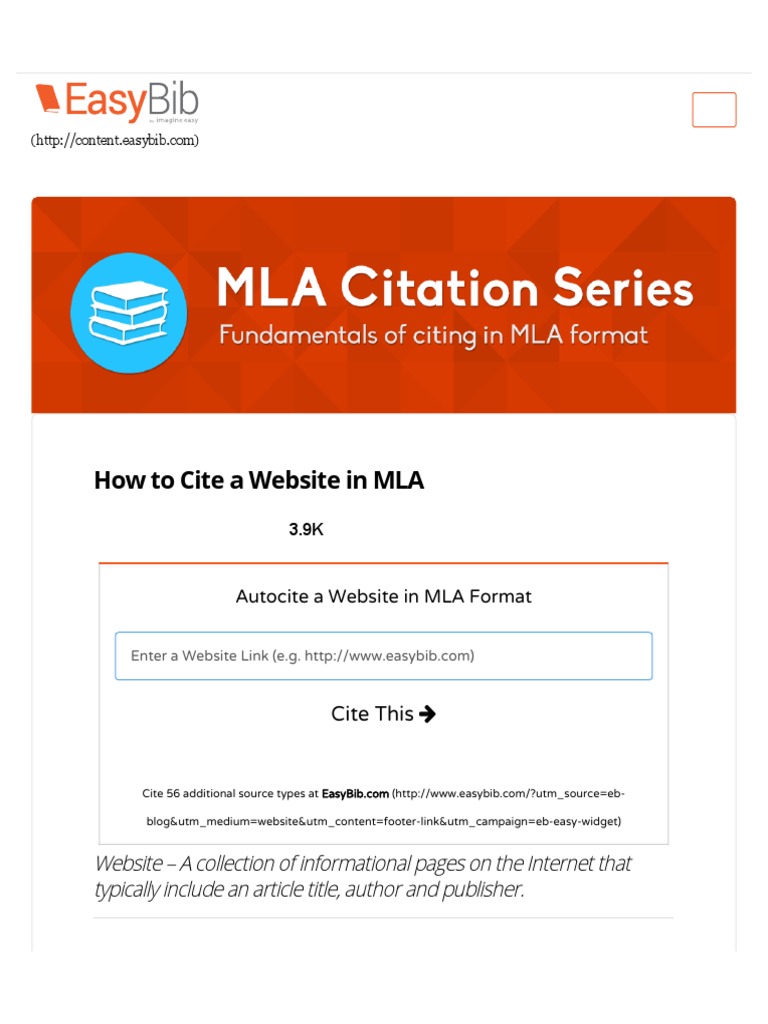 how to cite a website in mla easybib blog Citation