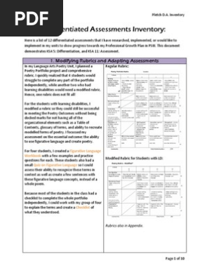 differentiated assessments inventory