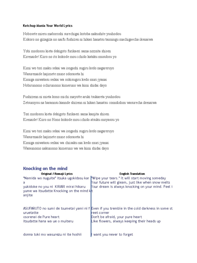 Sekai No Owari Rain Lyrics English