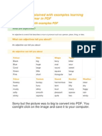 Adjectives Explained With Examples Learning English Grammar PDF