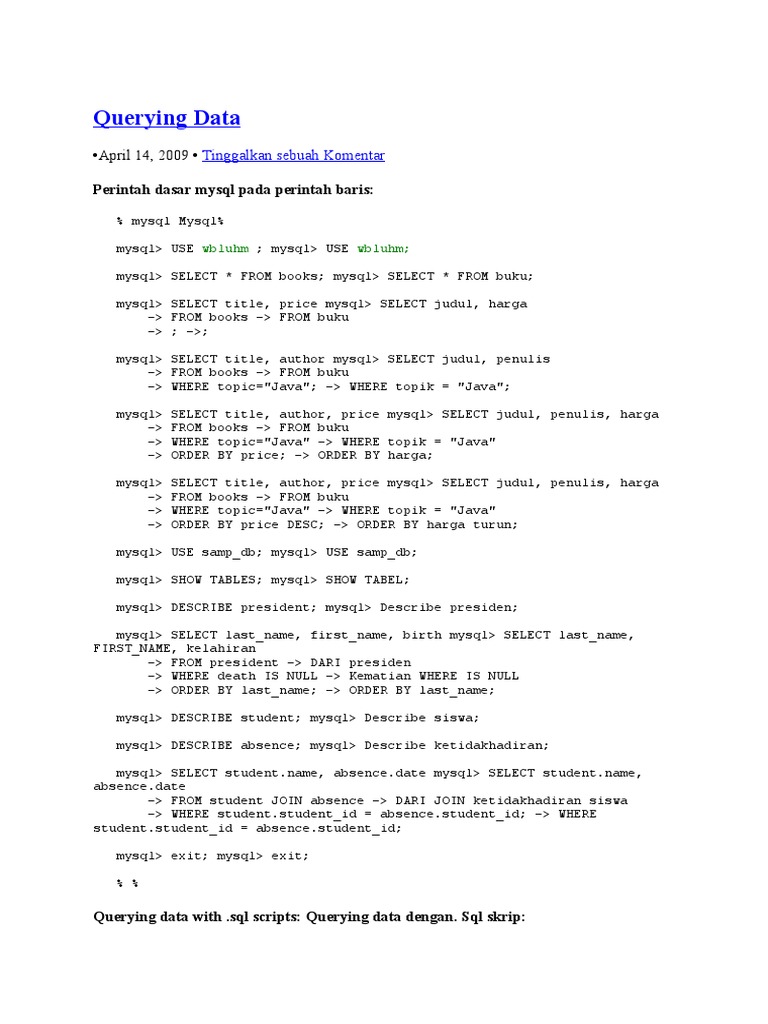 Querying Data | PDF
