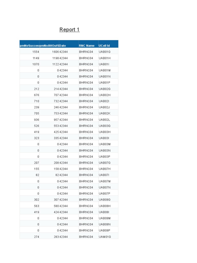 RNC Performance Report Summary | PDF