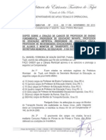 Lei Complementar Nº 305 (Cria Cargos Lotados Na Secretaria de Educação - 17.11.2015)