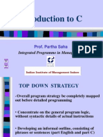 Introduction To C: Integrated Programme in Management