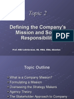 Defining Company Mission and Social Responsibility
